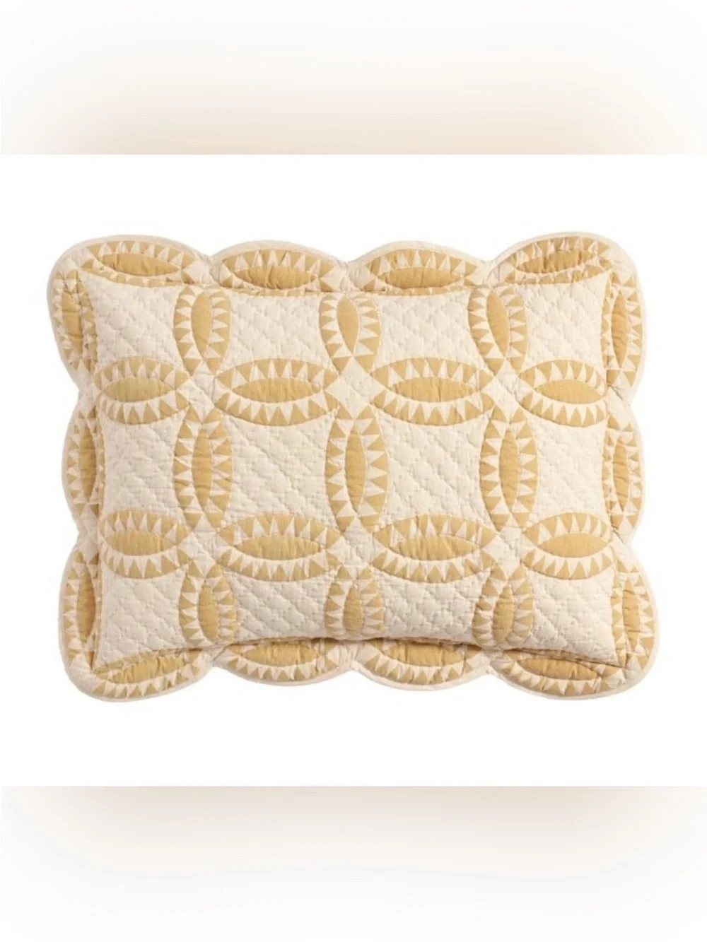 Pottery Barn Cooper Quilted Standard Pillow Sham Yellow Gold 1 NWOT